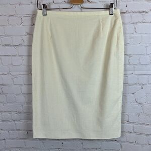 MAXMARA white cream corduroy pencil skirt classic style size 8 NWOT